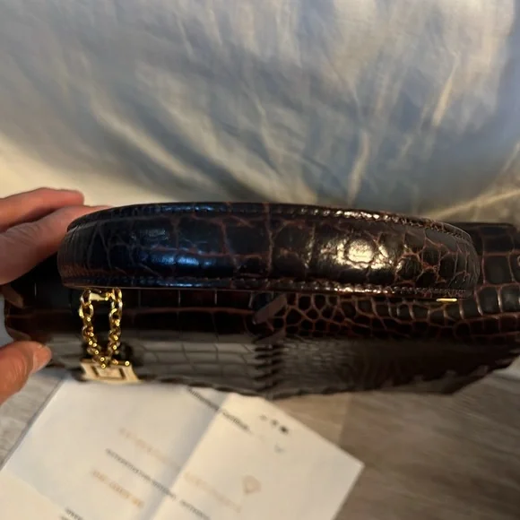 SOLD-SOLD Vintage YSL top handle flap bag stitched crocodile leather - Picture 6 of 9